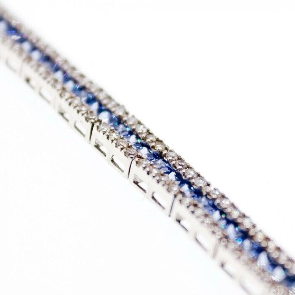 925 STERLING SILVER TANZANITE & CZ BRACELET SIZE 7.5 IN - Picture 5 of 9